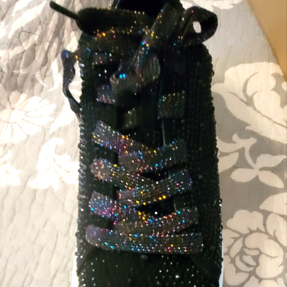 LaSheelah NWT Black Sparkly Sneakers Sz 8 - Picture 8 of 10
